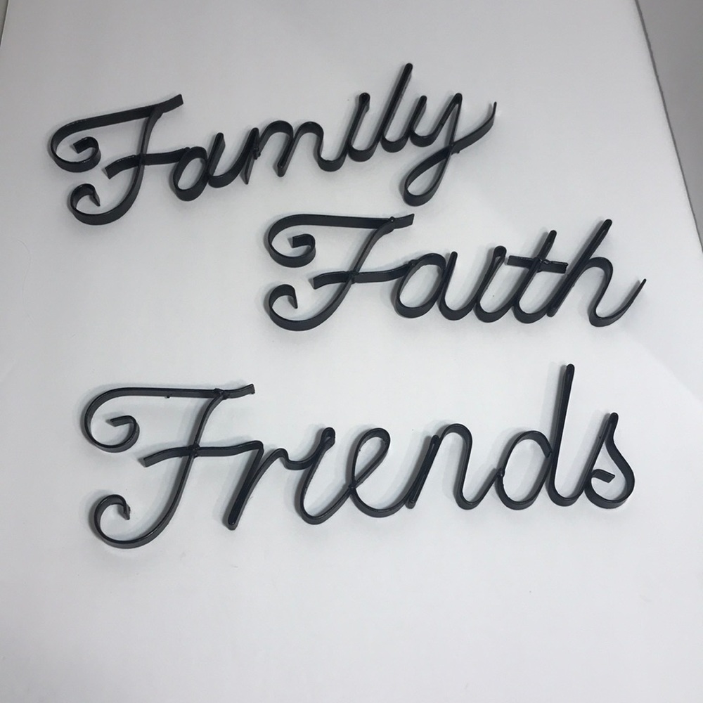 Wall Decor “FAITH” “FAMILY” “FRIENDS” light weight
